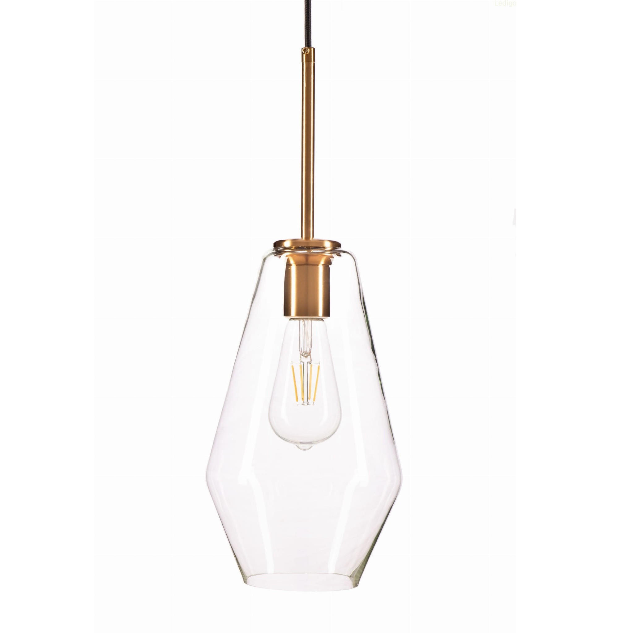 PENDELLEUCHTE Paris - Transparent/Goldfarben, Glas/Metall (17/17/126cm) - kiki design
