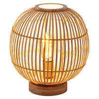 LED TISCHLEUCHTE Hildegard Braun Bambus - Braun, Holz (30/30/33.5cm) - Globo Lighting