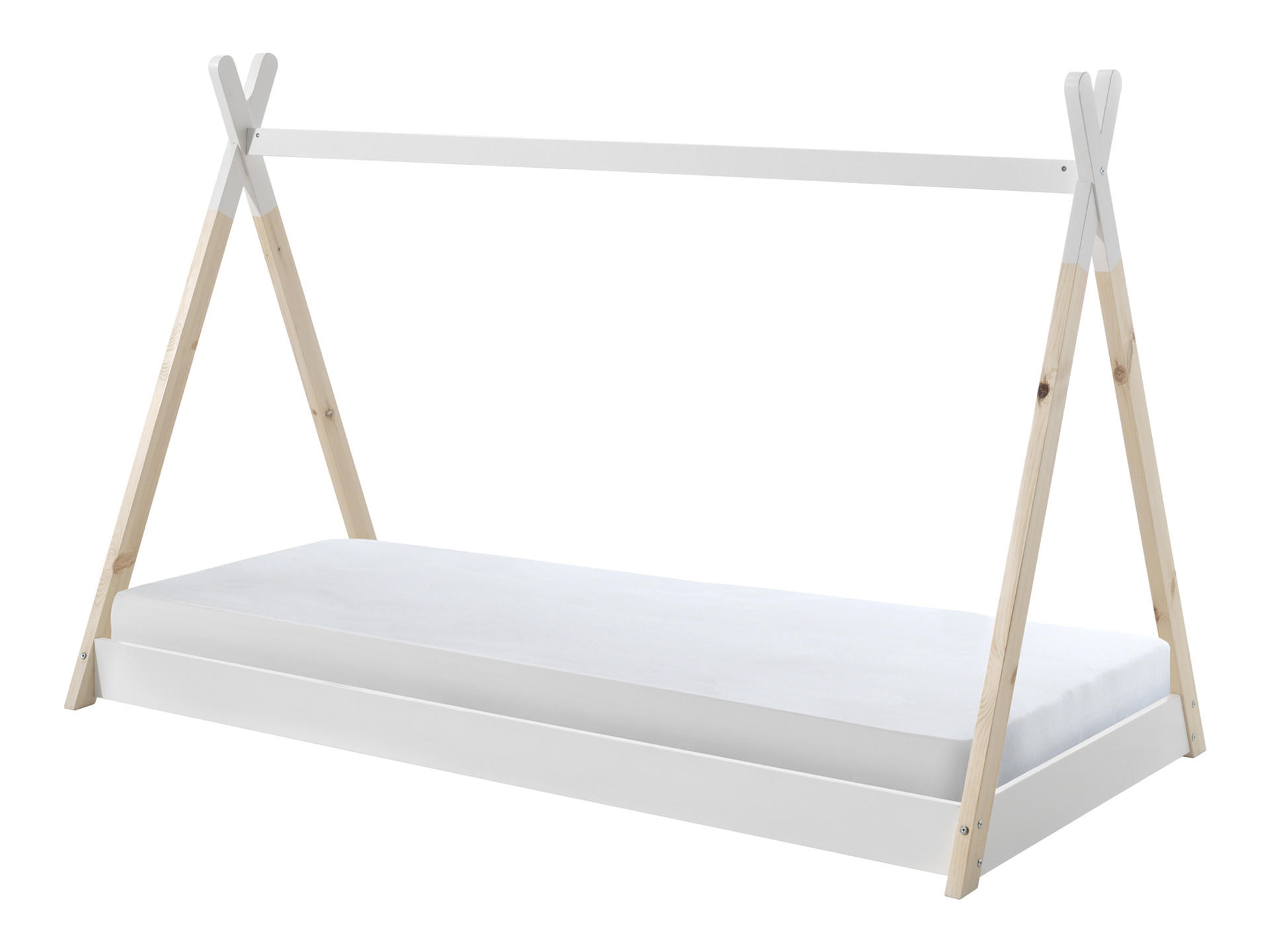 HAUSBETT TIPI Weiß 107x206x134 cm - Weiß, Holz - FURNLUX