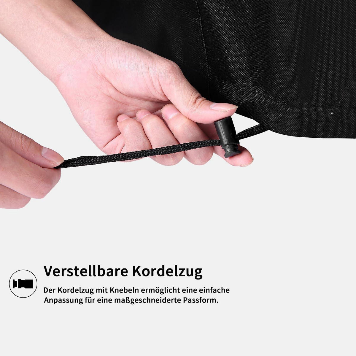 ABDECKHAUBE für Sonneninsel 190 cm Schwarz - Schwarz, Textil (50/190/90cm)