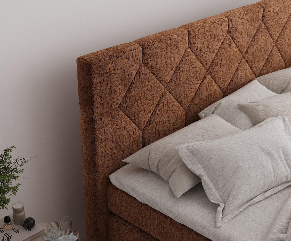 BOXSPRINGBETT Toma Kupferfarbe 180/200 cm - Schwarz/Kupferfarben, Holz/Holzwerkstoff (180/200cm) - Maison de Reve