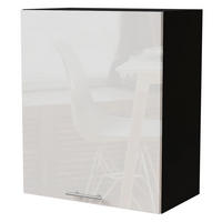 KÜCHENHÄNGESCHRANK Essen W2/60 Weiß Hochglanz / Schwarz Matt 60 / 32,5 / 72cm - Weiß Hochglanz/Schwarz, Holz/Holzwerkstoff (60/72/32.5cm) - Feldmann-Wohnen