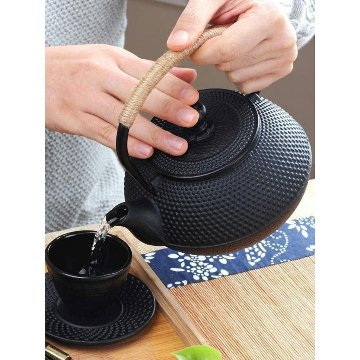 TEEKANNE Gusseisen Japanisch Stil Schwarz 600ml - Schwarz, Metall (15/15cm)