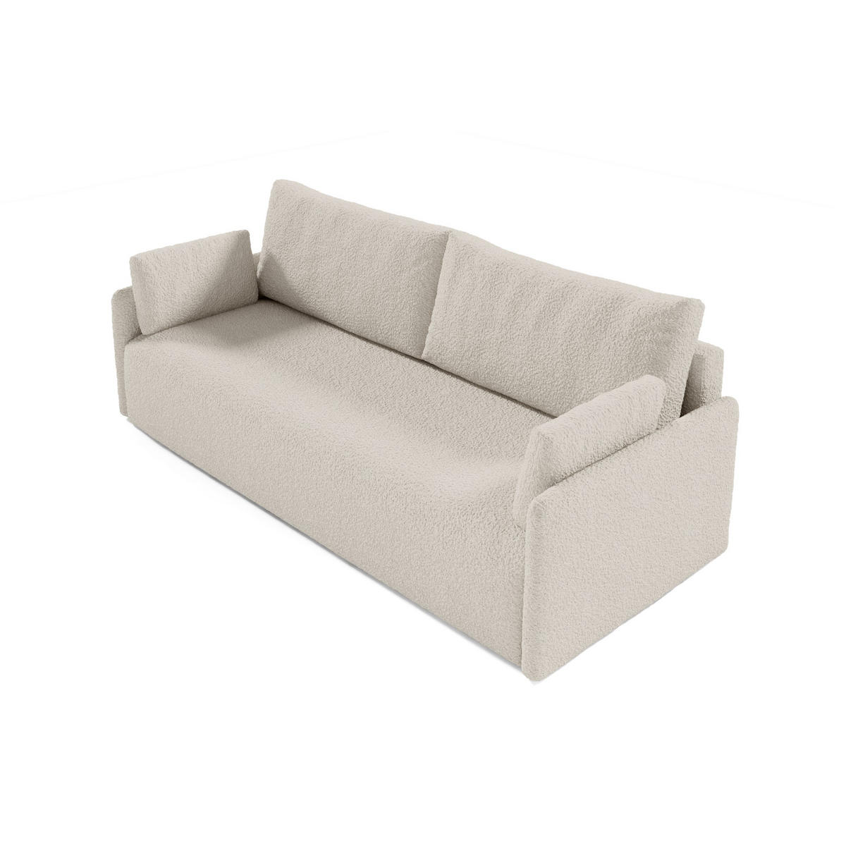 SOFA aus Bouclé-Stoff Femmo 4 Sitzer, Hellbeige - Beige, Textil (86/91/205cm) - Fedve