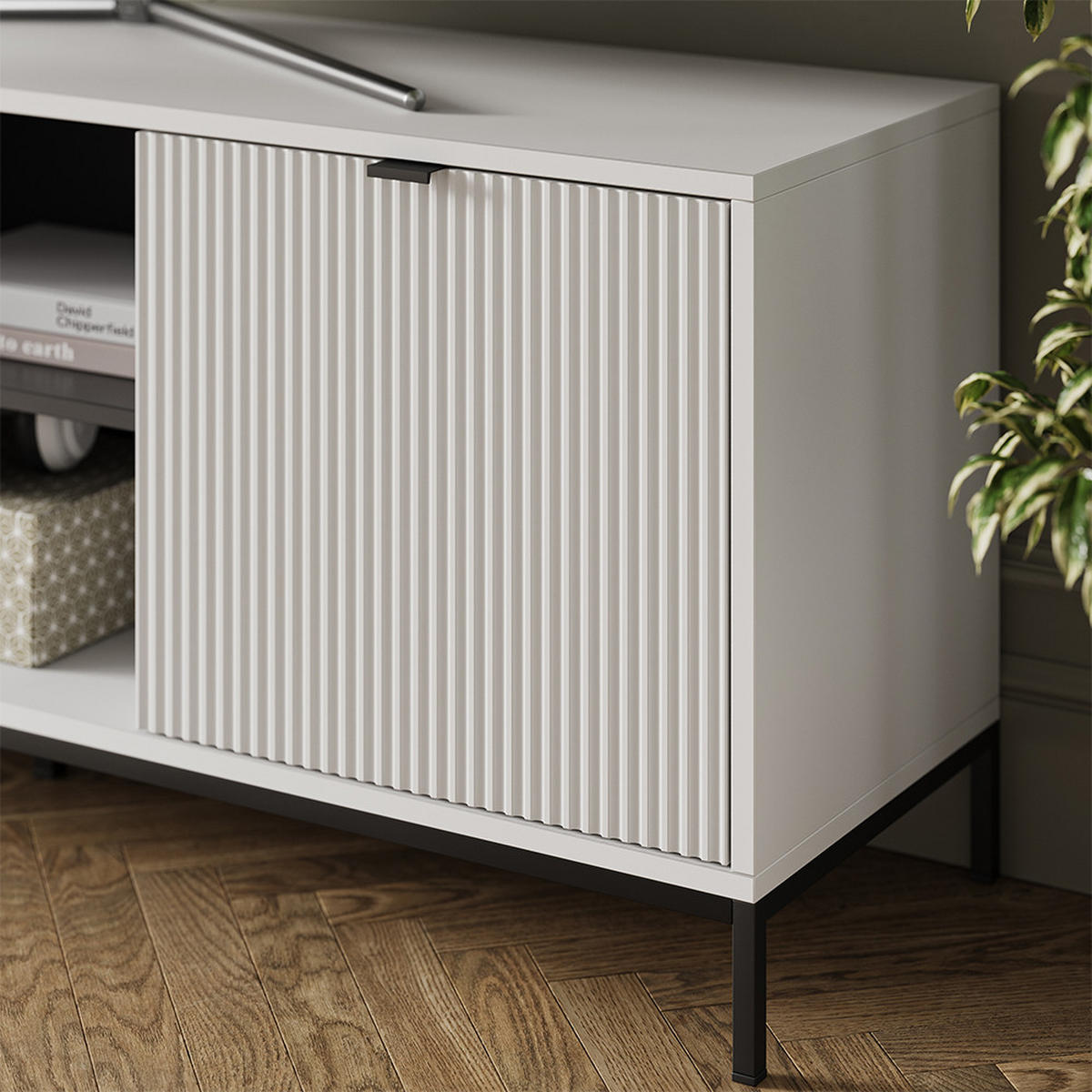 NÍZKÁ SKŘÍŇKA Eliza Bílá - bílá, kompozitní dřevo (150/60/40.1cm) - Vicco