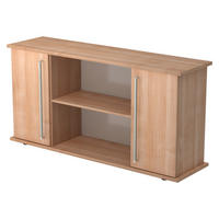 SIDEBOARD mit 2 Flügeltüren 44,8/166,1/84 cm in Nussbaumfarben Chromgriff - Nussbaumfarben, Holzwerkstoff (166.1/84/44.8cm) - bümö