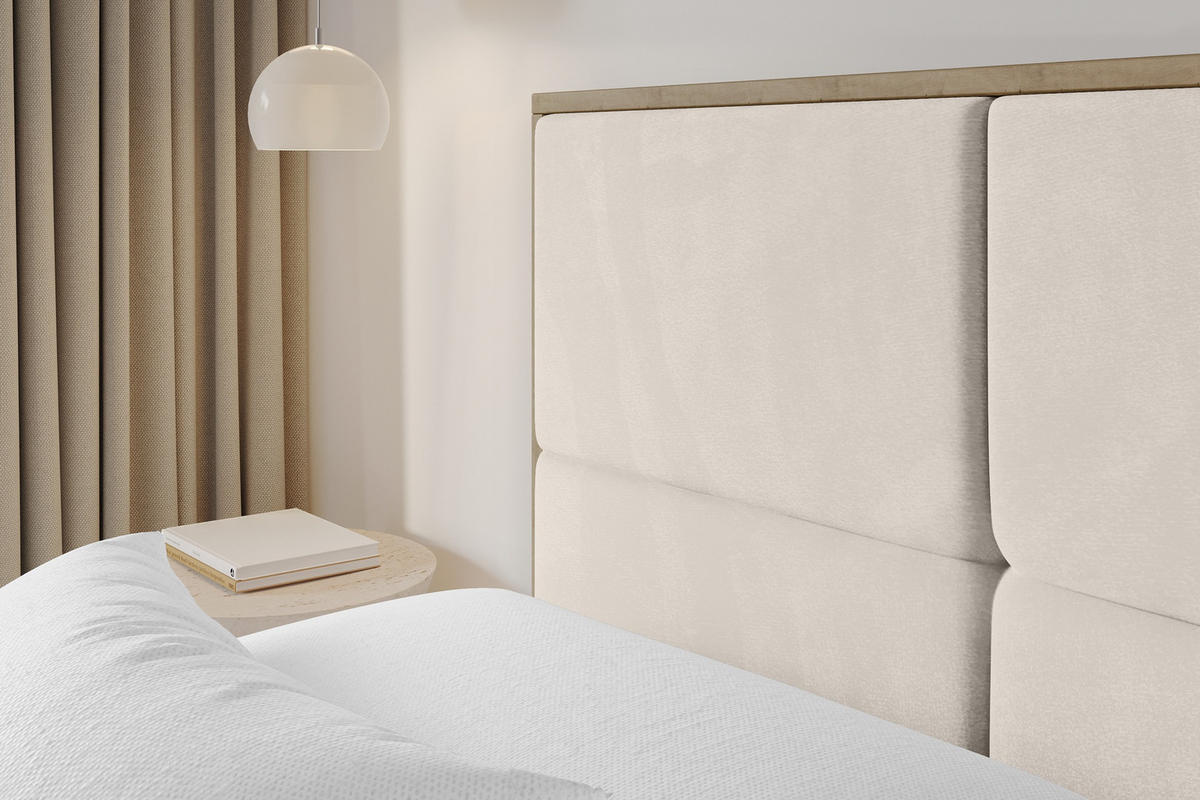 POLSTERBETT mit Bettkasten und Lattenrost, Bett mit Matratze H3/H4 - LILA 140x200 Beige - Greige, Holzwerkstoff/Textil (140/200cm) - ALTDECOR