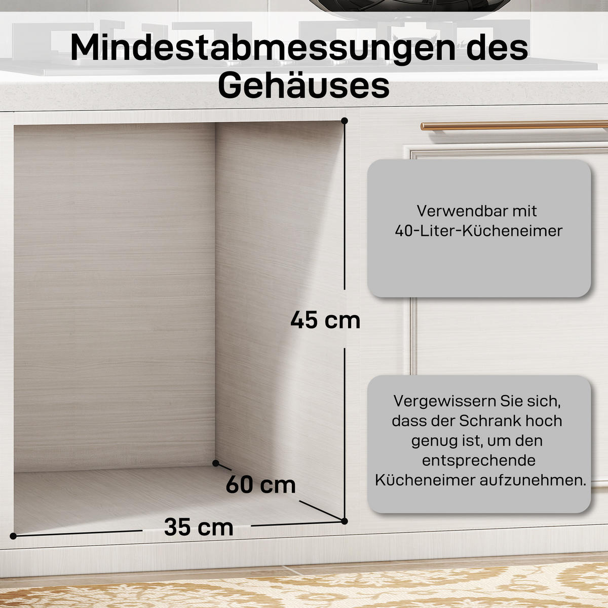 MÜLLEIMER Grau 52.0/33.5/41.0 cm - Grau, Kunststoff (33.5/41/52cm) - HOMCOM