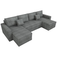 WOHNLANDSCHAFT Dexter U mit Schlaffunktion Grau Cord - Grau, Textil (310/80/141cm) - Bromarkt