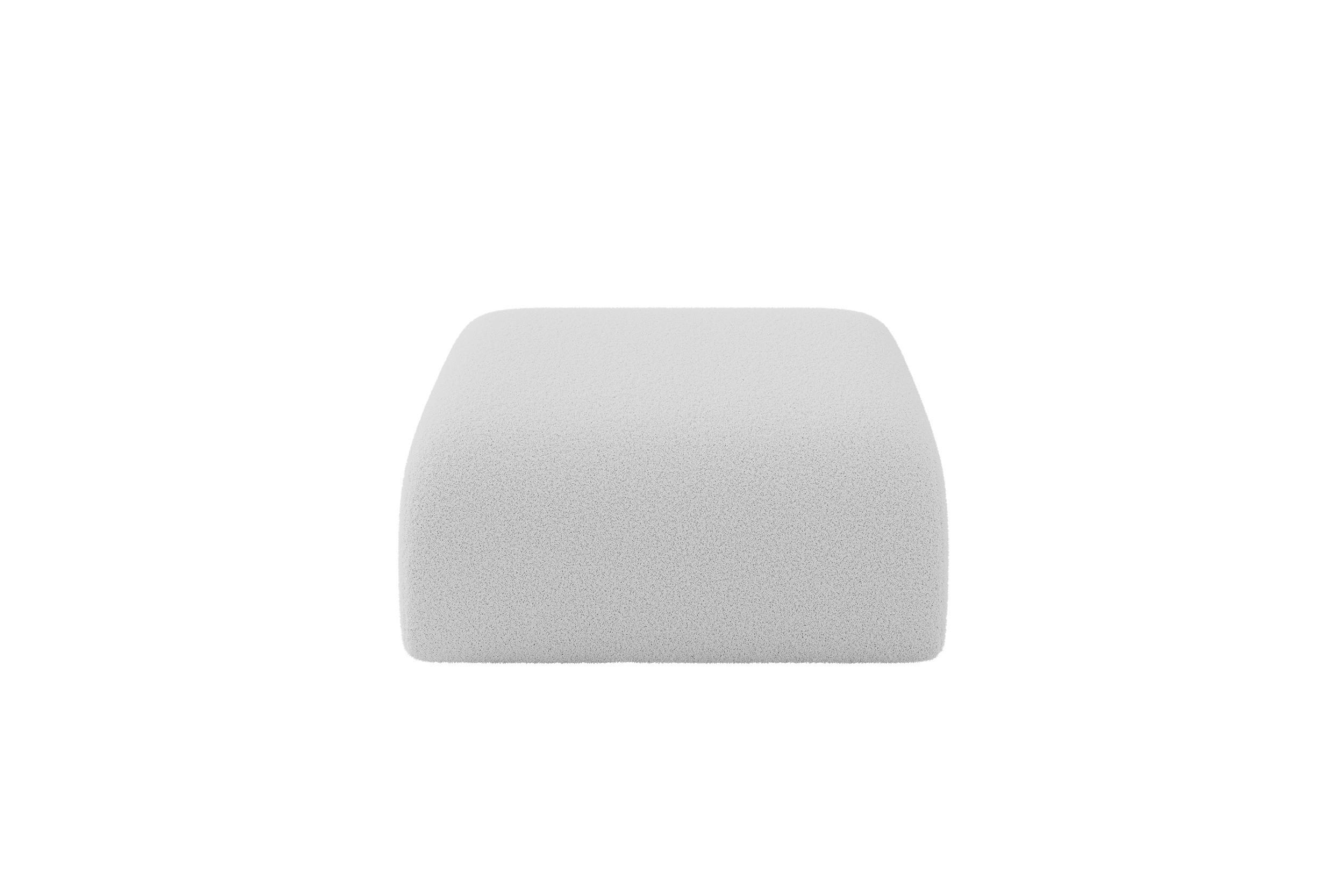 POUF MIRA-PUF 91x89x40 Hellgrau cm Bouclé Modular Sitzhocker - Silberfarben/Hellgrau, Holzwerkstoff/Kunststoff (91/40/89cm) - ALTDECOR