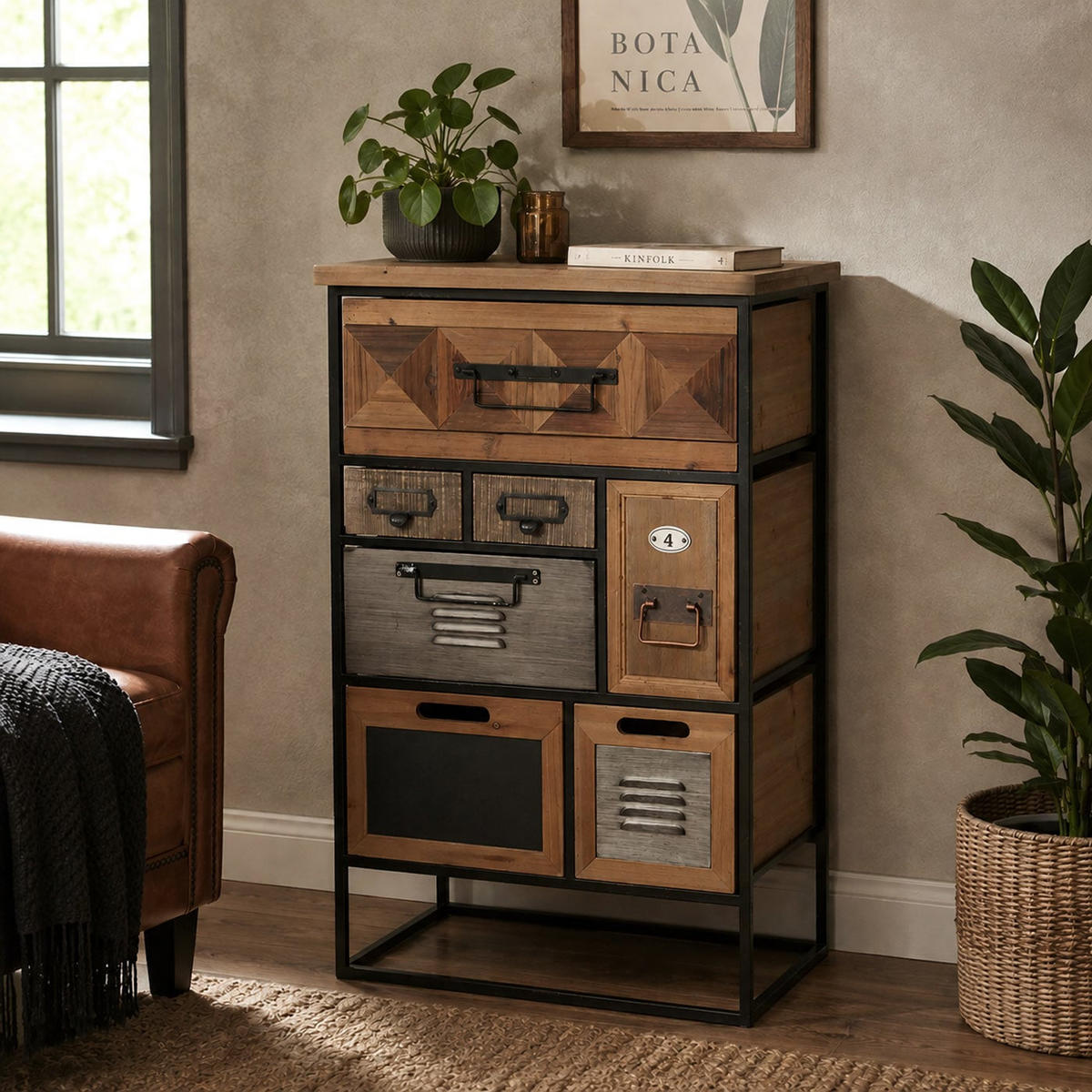 APOTHEKERKOMMODE Multicolor - Multicolor, Holz (53/84/31cm) - MCW