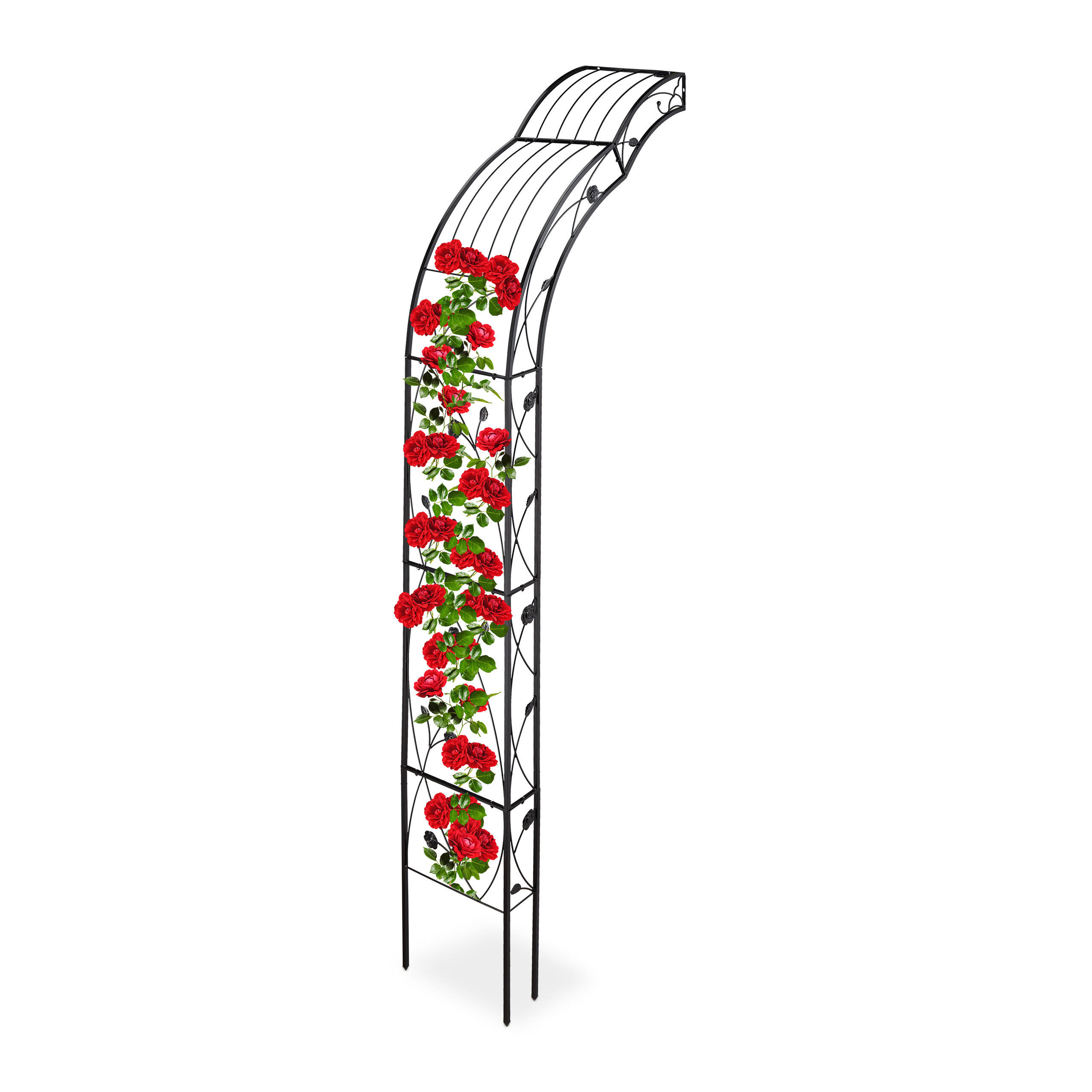 ROSENBOGEN - Schwarz, Metall (39/256/72cm) - Relaxdays