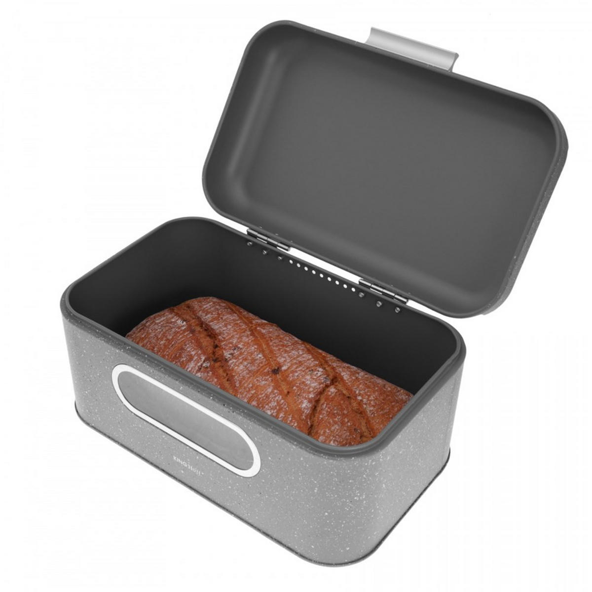 BROTKASTEN Grau 30/19.5/15.8 cm KH1080 - Grau, Metall (19.5/15.8/30cm) - Kinghoff 