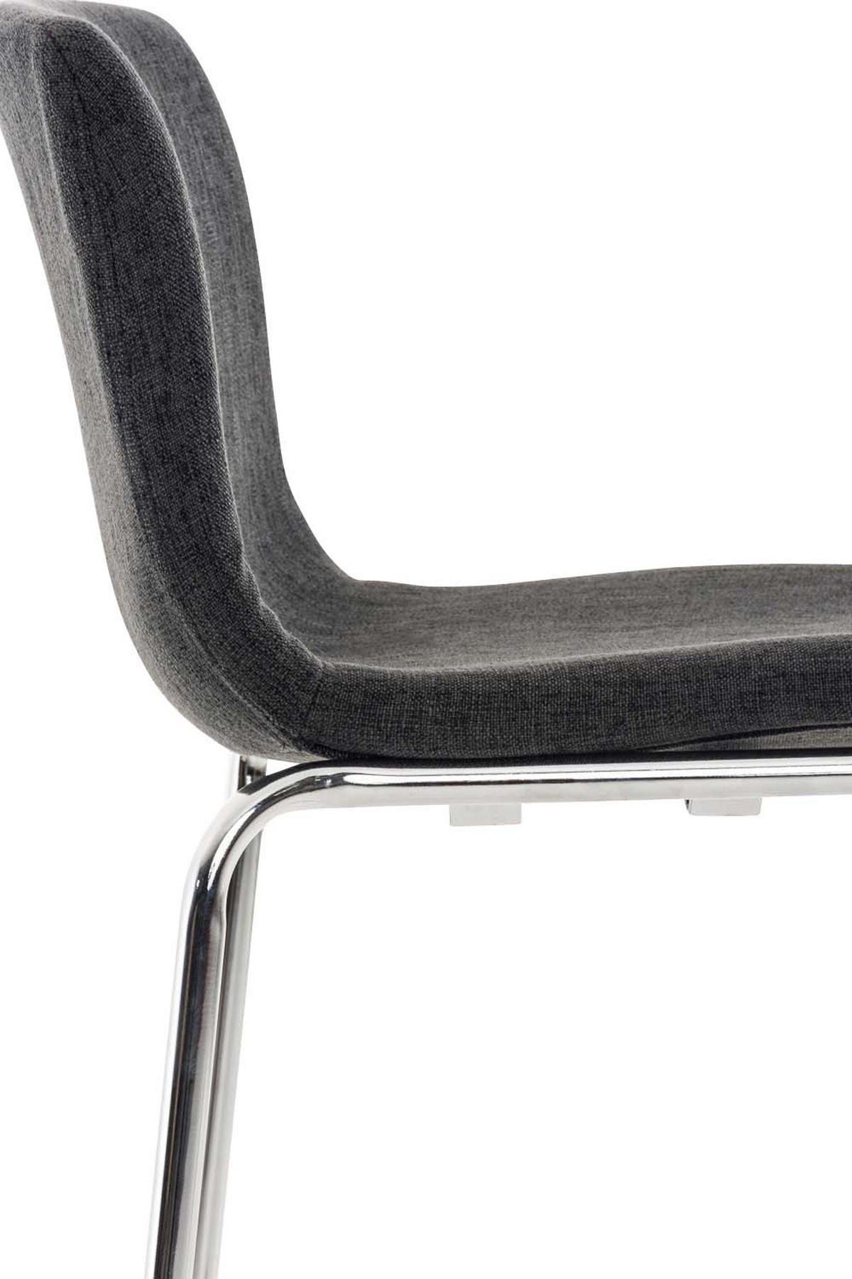 BARHOCKER 2er Set Tenar Stoff Dunkelgrau Silber - Dunkelgrau, Textil (43/100/48cm) - DELUKE