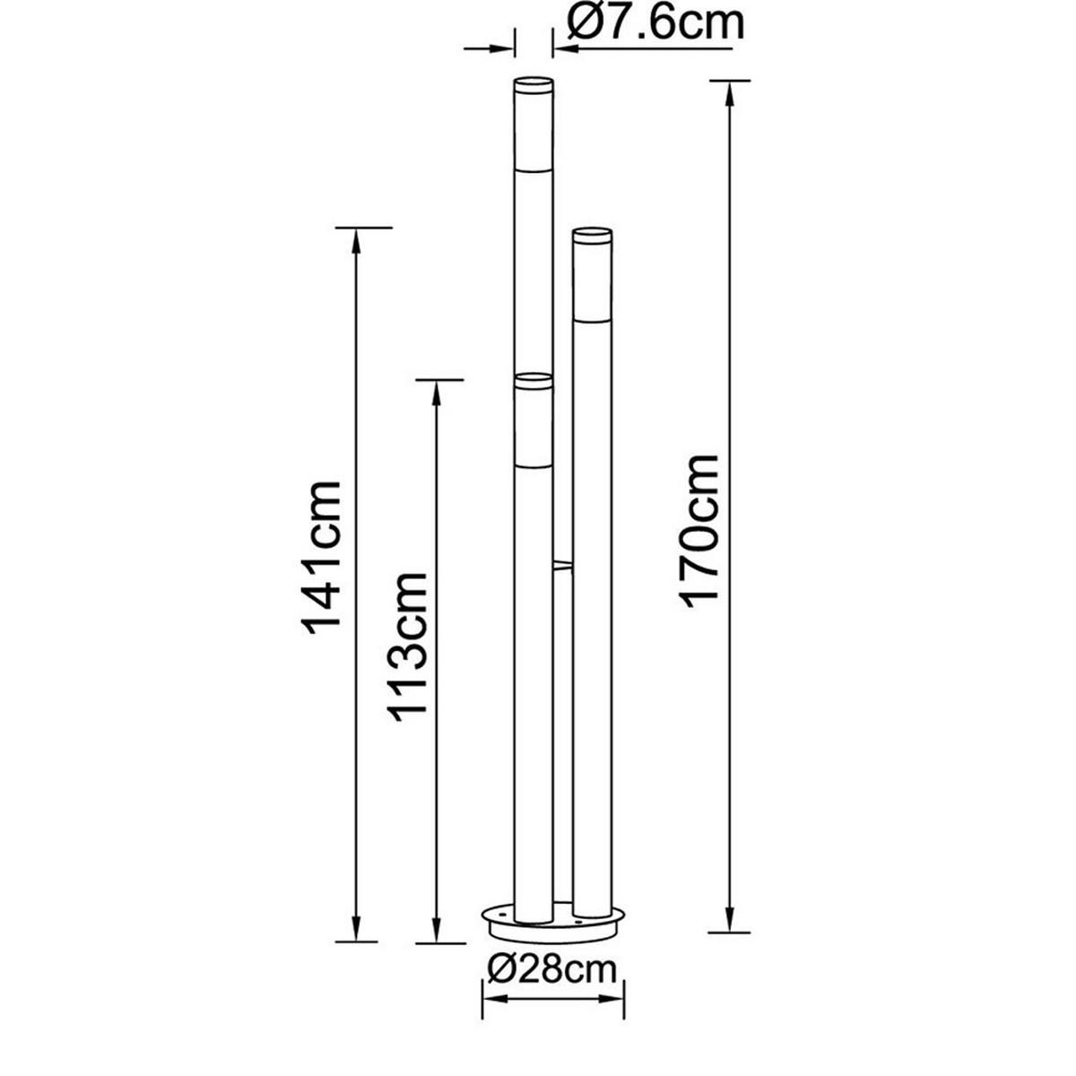 STEHLEUCHTE Edelstahl Holzoptik Braun - Braun, Metall (28/28/170cm) - Globo Lighting