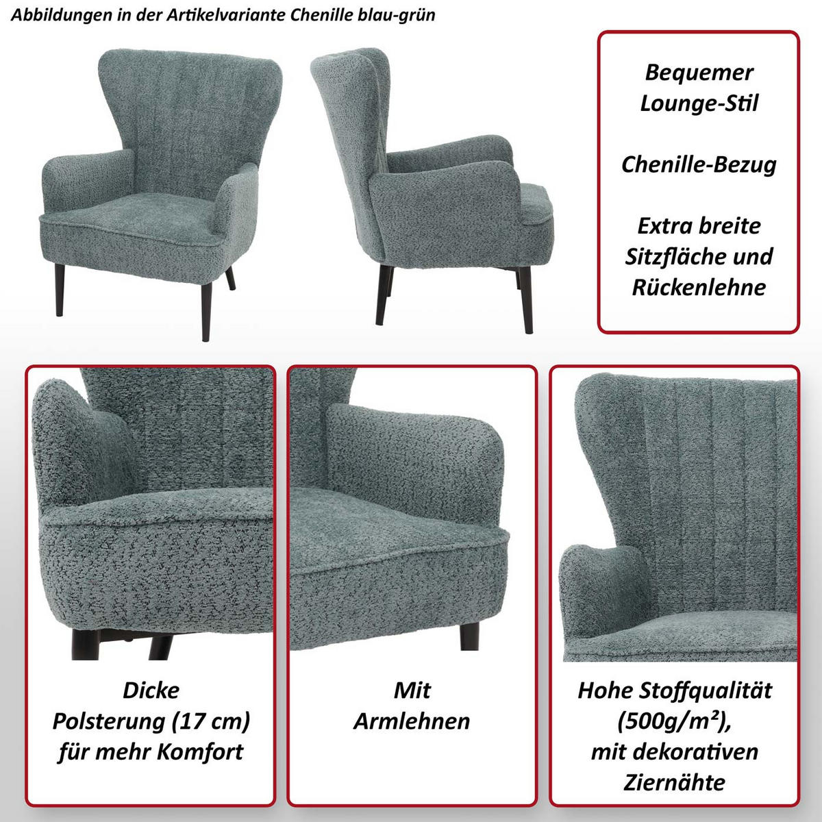 LOUNGE-SESSEL Dunkelgrün - Dunkelgrün, Textil (75/80/78cm) - MCW