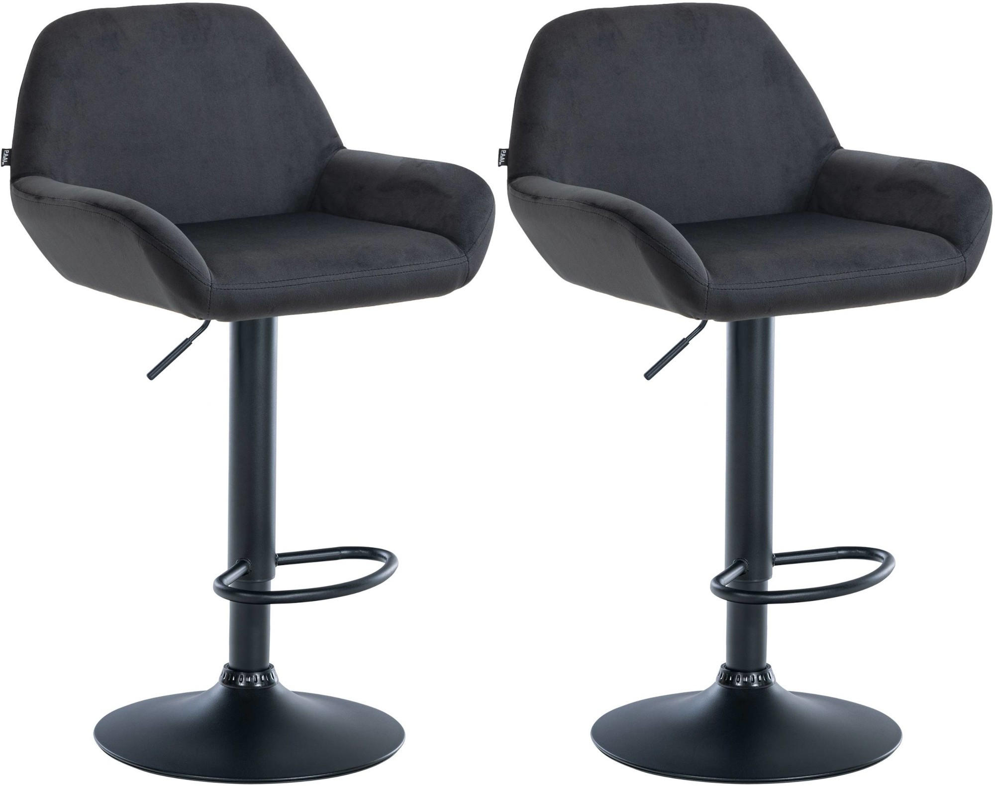 BARHOCKER Braga Set 2-teilig 89-109x51x52 cm Schwarz - Schwarz, Textil (51/89/52cm) - furnicato