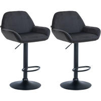 BARHOCKER Braga Set 2-teilig 89-109x51x52 cm Schwarz - Schwarz, Textil (51/89/52cm) - furnicato