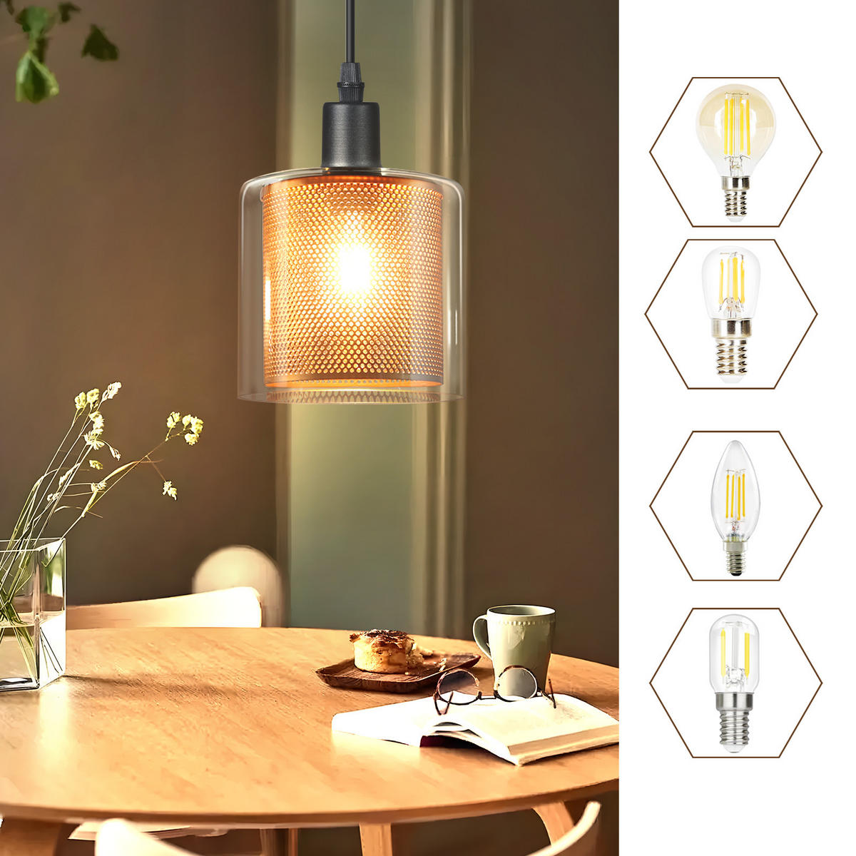 HÄNGELEUCHTE KaiH 12.0/13.0/205.0 cm - Beige, Glas (12/13/205cm) - ZMH