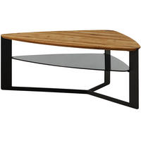 COUCHTISCH Wildeiche mit Glasboden 120x70x44 natur geölt STARNBERG #25 - Naturfarben, Holz (120/70/44cm) - Massivmoebel24