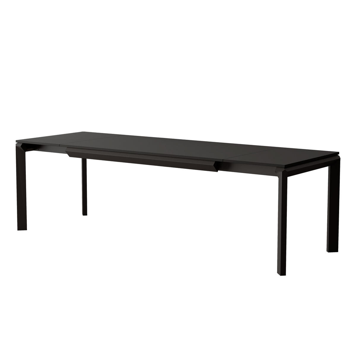 AUSZIEHTISCH FARO 160-250/90/76 cm, Schwarz / Schwarz - Schwarz, Holzwerkstoff/Metall (90/160/76cm) - Idohome