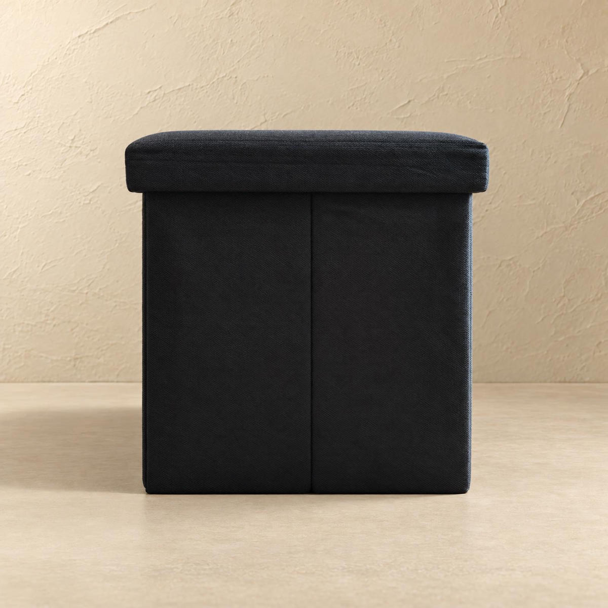 HOCKER mit Stauraum 110/38/38 cm - Schwarz, Textil (38/38/110cm) - SCENA LIVING