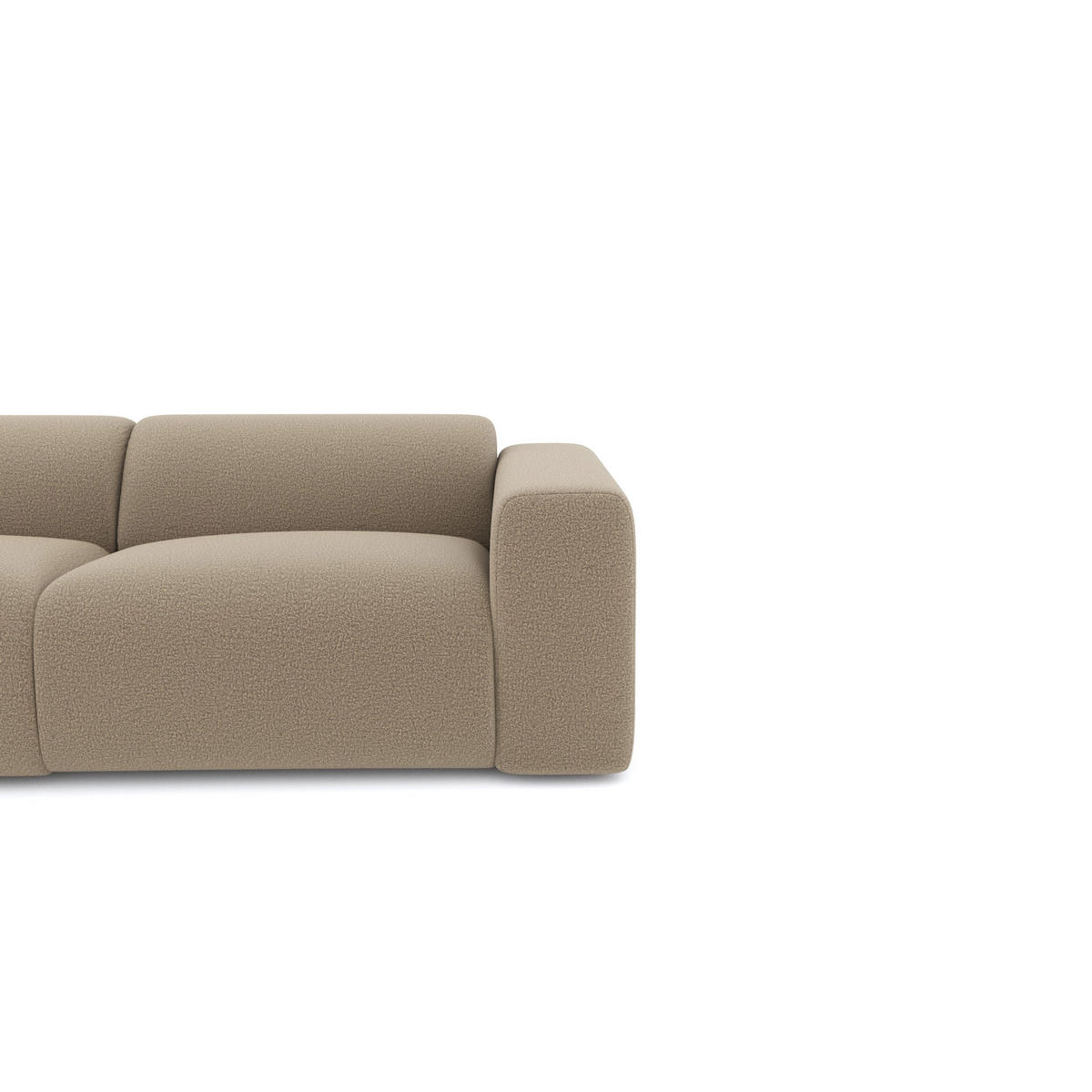 ECKSOFA LINKS Bouclé-Stoff Taupe 280cm - Taupe, Textil (165/280cm) - Sia Home