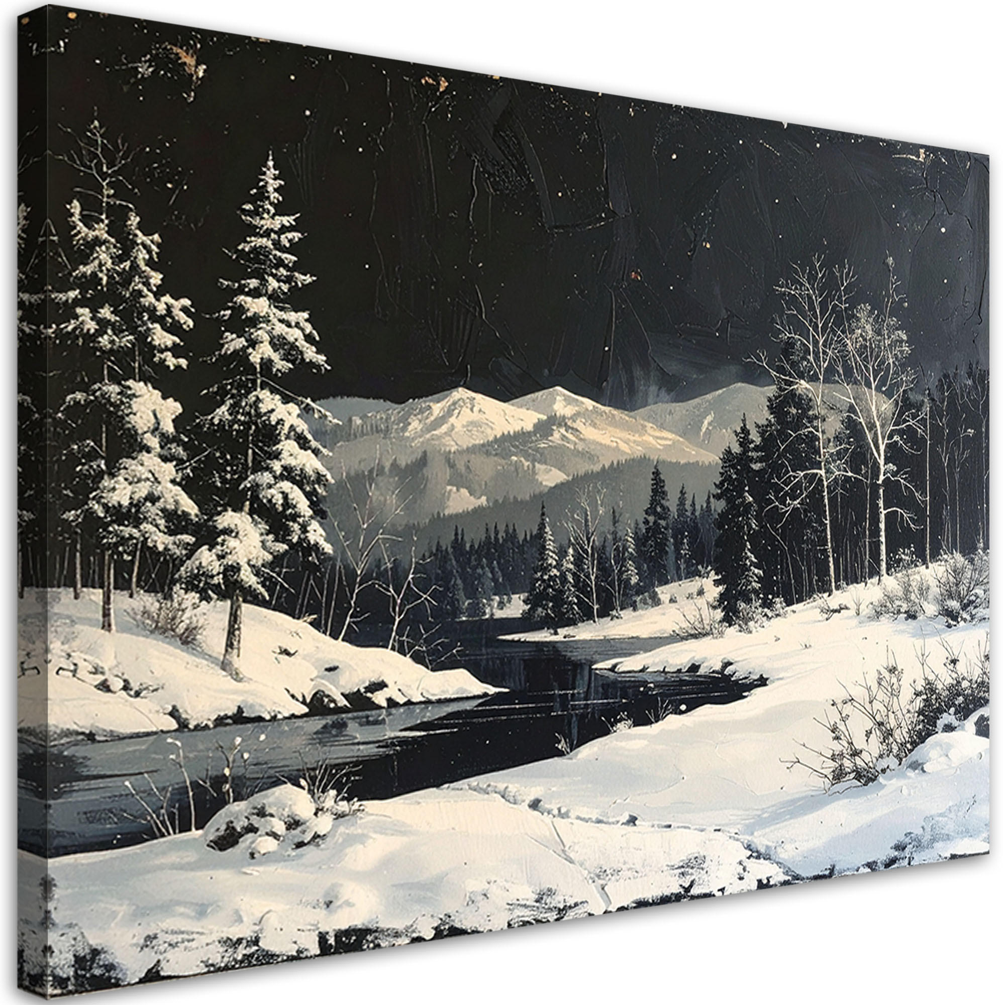 Feeby Leinwandbild Schwarz 60x40 cm
