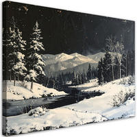 LEINWANDBILD Weihnachten 60x40cm - Schwarz, Textil (60/40cm) - Feeby