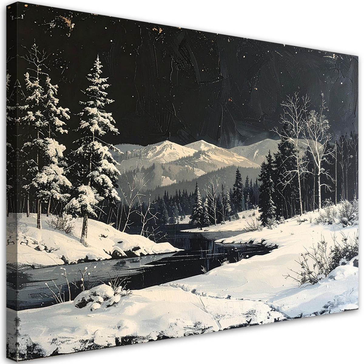 LEINWANDBILD Weihnachten 60x40cm - Schwarz, Textil (60/40cm) - Feeby