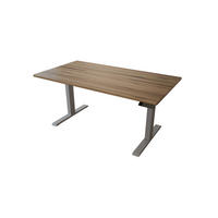 SCHREIBTISCH 150/80 elektrisch höhenverstellbar aus Kernbuche - Silber - Braun/Grau, Holz (80/150/72.5cm) - MeinMassivholz