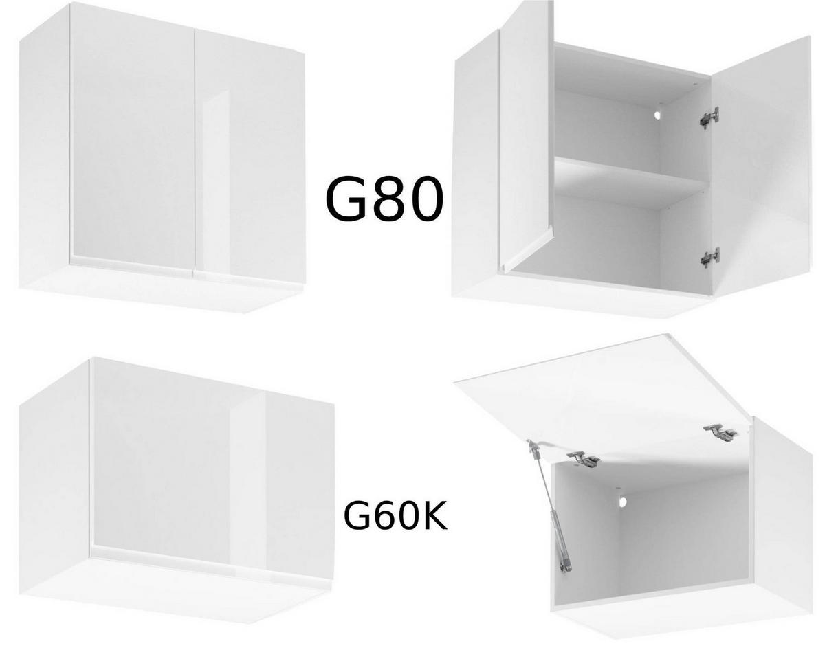 KÜCHENZEILE 460 cm - Aspen KA9-M460 - in Weiß/Hochglanz - Weiß Hochglanz, Holz (460/212/58cm)