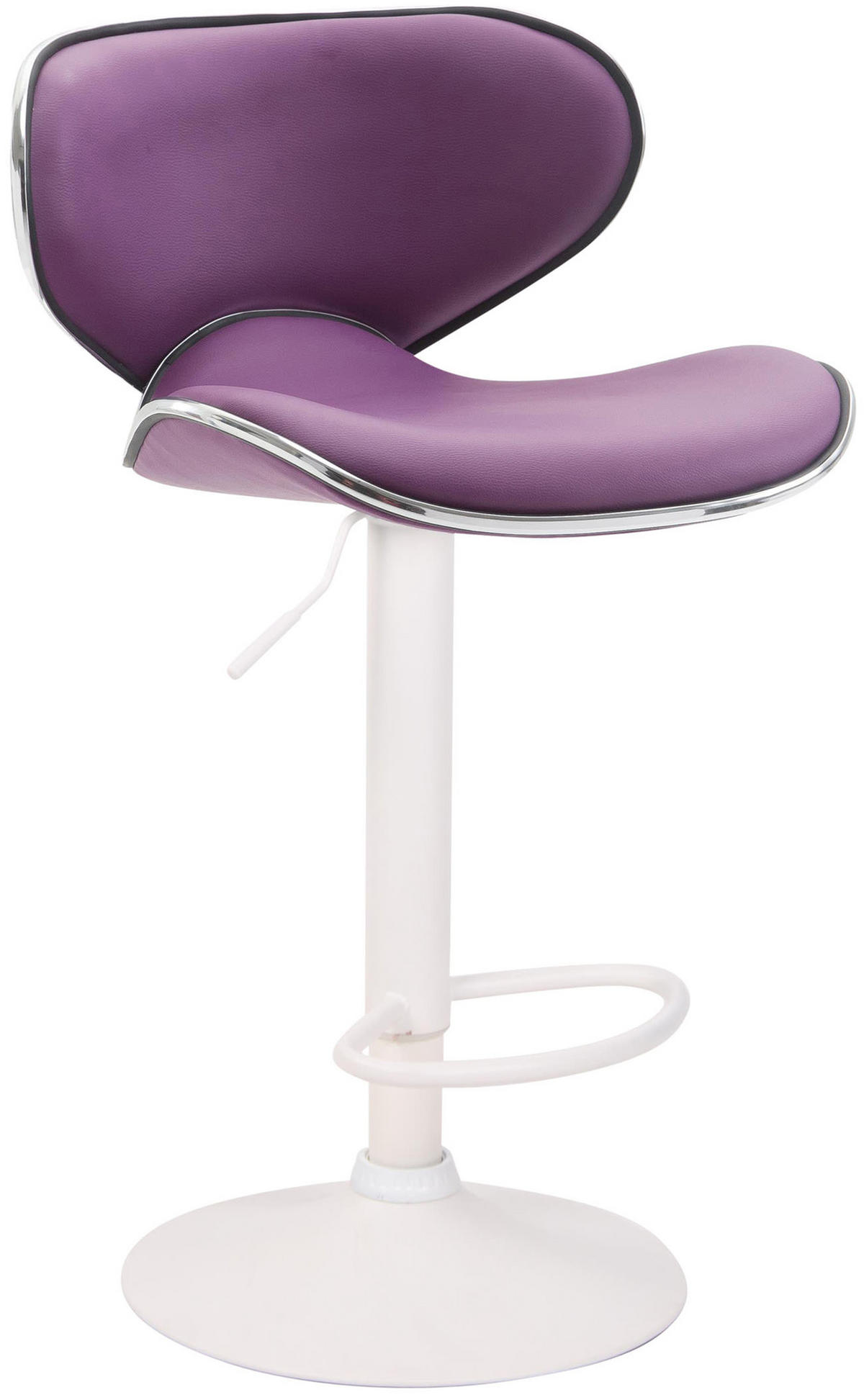 BARHOCKER 2er Set Las-Mallorcas Kunstleder weiß lila - Lila/Weiß, Kunststoff/Metall (46/108/49cm) - TPFLiving