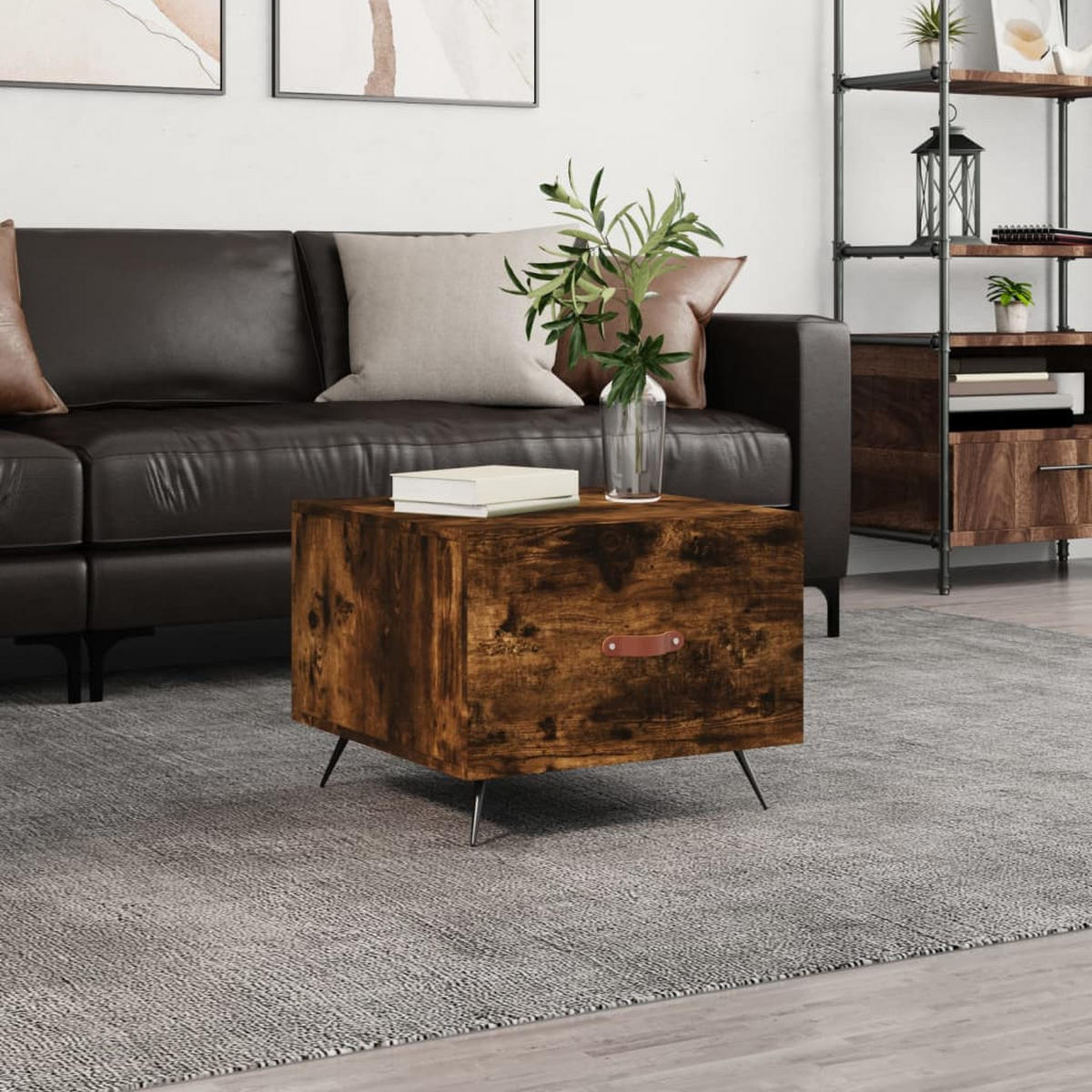 COUCHTISCH Räuchereiche 50x50x40 cm Holzwerkstoff - Braun, Holzwerkstoff (50/50/40cm) - furnicato