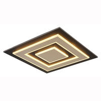 LED DECKENLEUCHTE JAYDEN Metall Schwarz Champagner - Champagner, Metall (48/48/6.2cm) - Globo Lighting