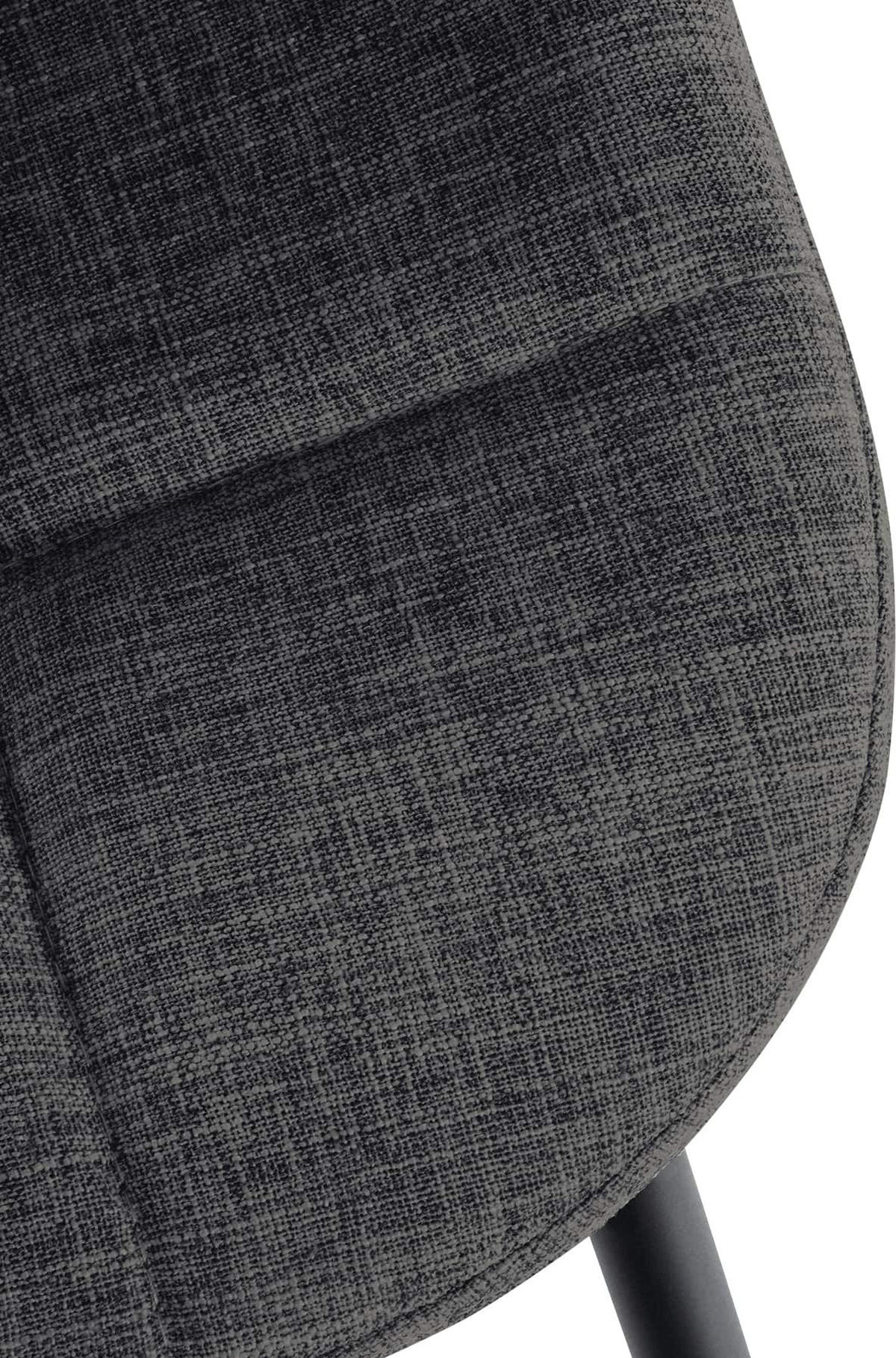 STUHL 2er Set Stoff dunkelgrau - Dunkelgrau/Schwarz, Textil/Metall (46/82/52cm) - CLP