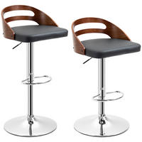 BARHOCKER 2er-Set DE-14696 höhenverstellbar & schwenkbar mit Holz-Dekor Schwarz - Schwarz, Metall (44.5/100/46.5cm) - ComfortXL