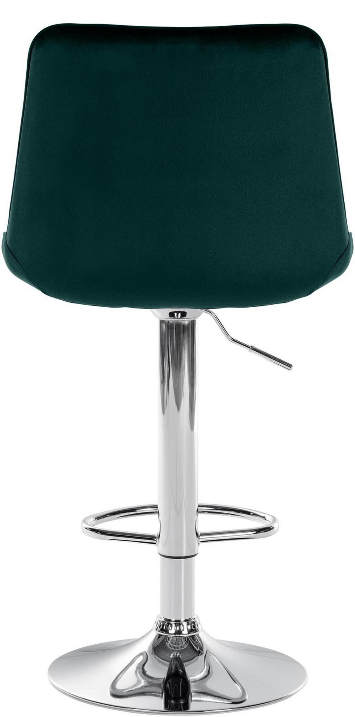 BARHOCKER Samt grün - Chromfarben/Grün, Textil/Metall (49.5/91/50cm) - CLP