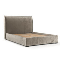 POLSTERBETT Como Beige 180/200 cm im Chenille-Stoff - Beige/Schwarz, Holz/Holzwerkstoff (180/200cm) - Maison de Reve
