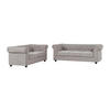 SOFA 3-Sitzer & 2-Sitzer - Stoff - Grau - CHESTERFIELD - Grau, Textil (88/72/205cm) - Vente-Unique