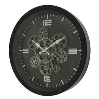 WANDUHR Bigtime 38/38/6 cm - Schwarz, Glas (38/6/38cm) - Boltze Home
