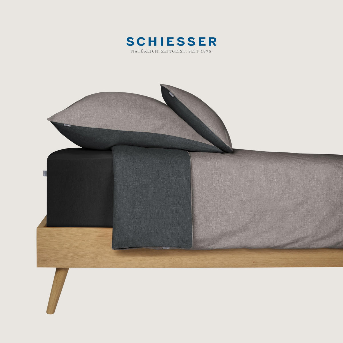 SPANNBETTLAKEN Elli - 97/3 - 100 x 200 cm - Schwarz - Schwarz, Textil (100/200cm) - SCHIESSER