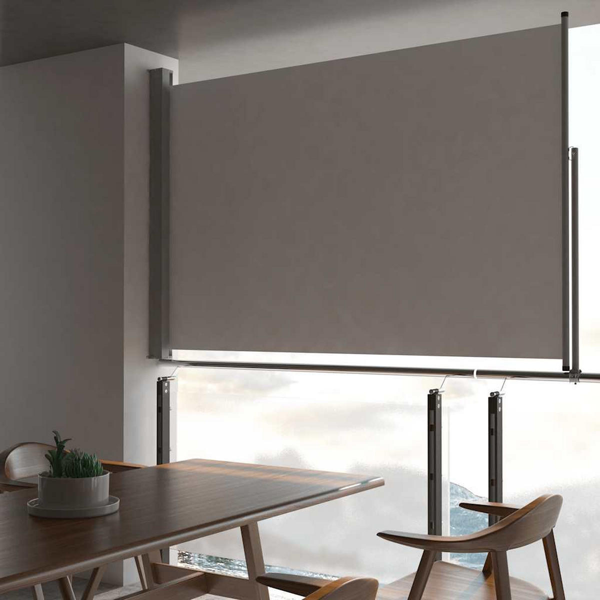 EINZIEHBARE Seitenmarkise 160x300 cm Grau - Grau, Textil (300/160/300cm) - furnicato