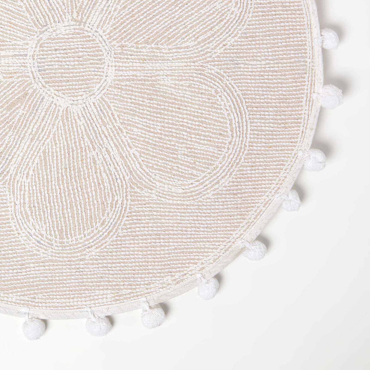 BADEMATTE Blume rund 60 cm, Baumwolle - Weiß, Textil (60/60cm) - Homescapes