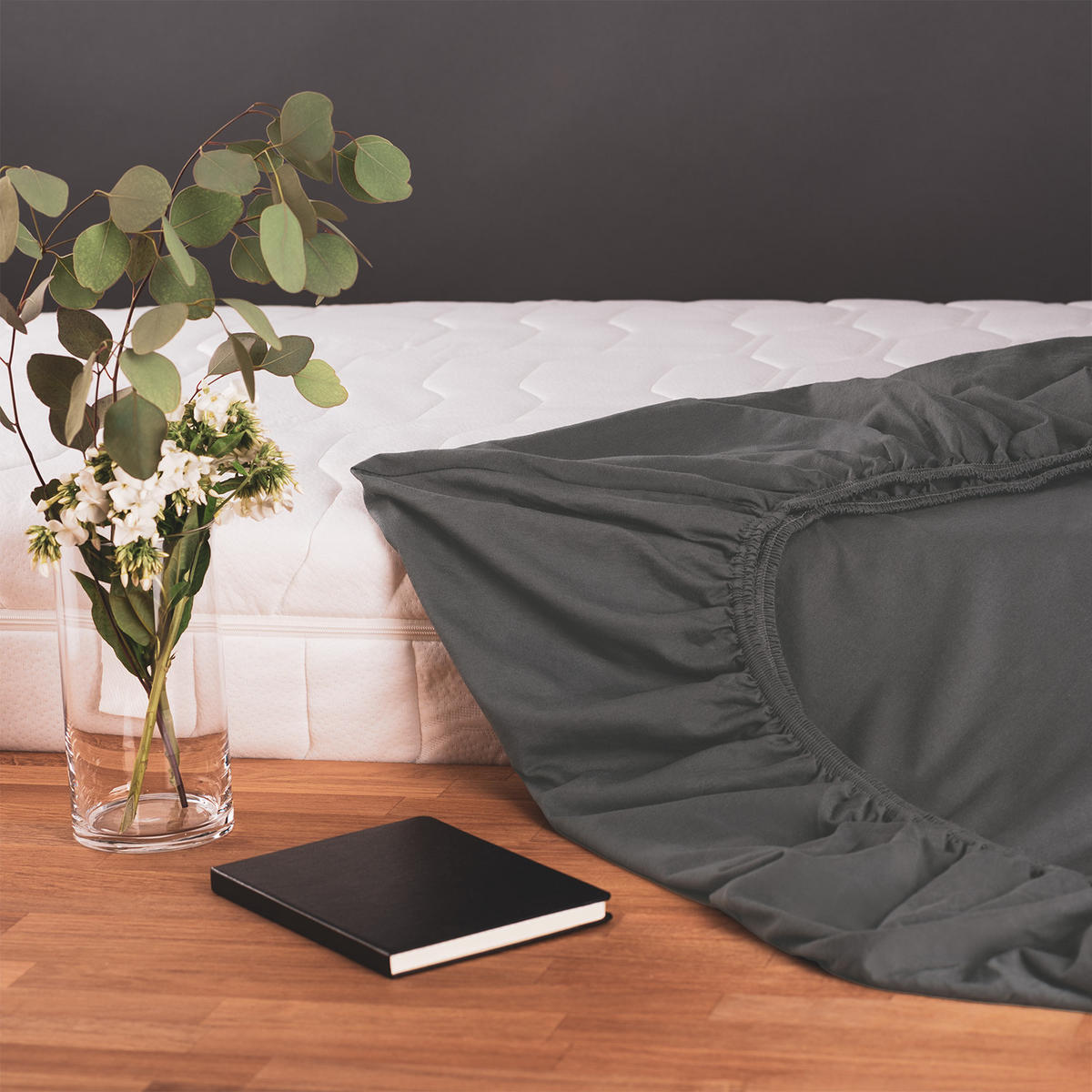 SPANNBETTLAKEN 160/200/30 cm Dunkelgrau - Dunkelgrau, Textil (160/200cm) - Blumtal