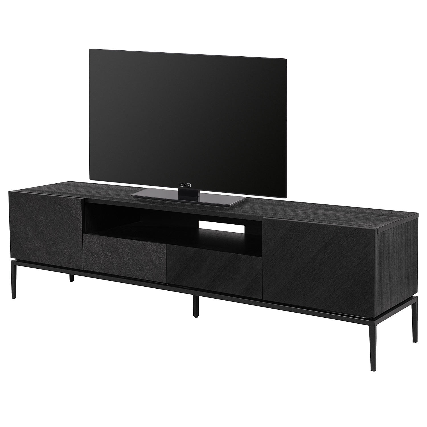 TV-LOWBOARD mit Schubladen - Schwarz, Holzwerkstoff (180/50/40cm) - home24