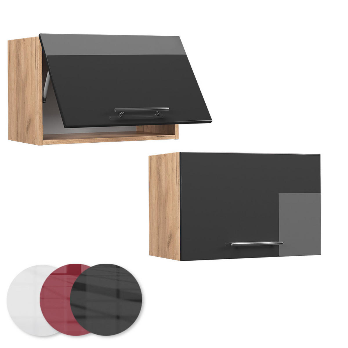 HÄNGESCHRANK Fame-Line Anthrazit Hochglanz 60 cm Flach - Honigeiche/Schwarz Hochglanz, Holzwerkstoff (60/40/34.1cm) - Vicco
