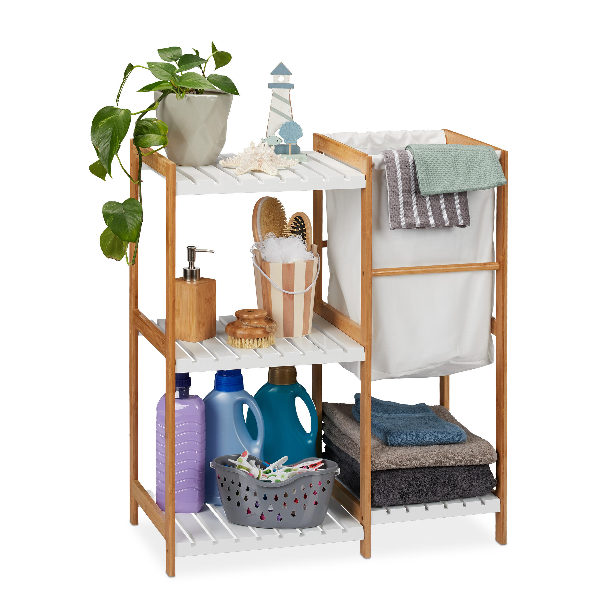 BADREGAL - Multicolor, Holz/Holzwerkstoff (65.5/76/33cm) - Relaxdays