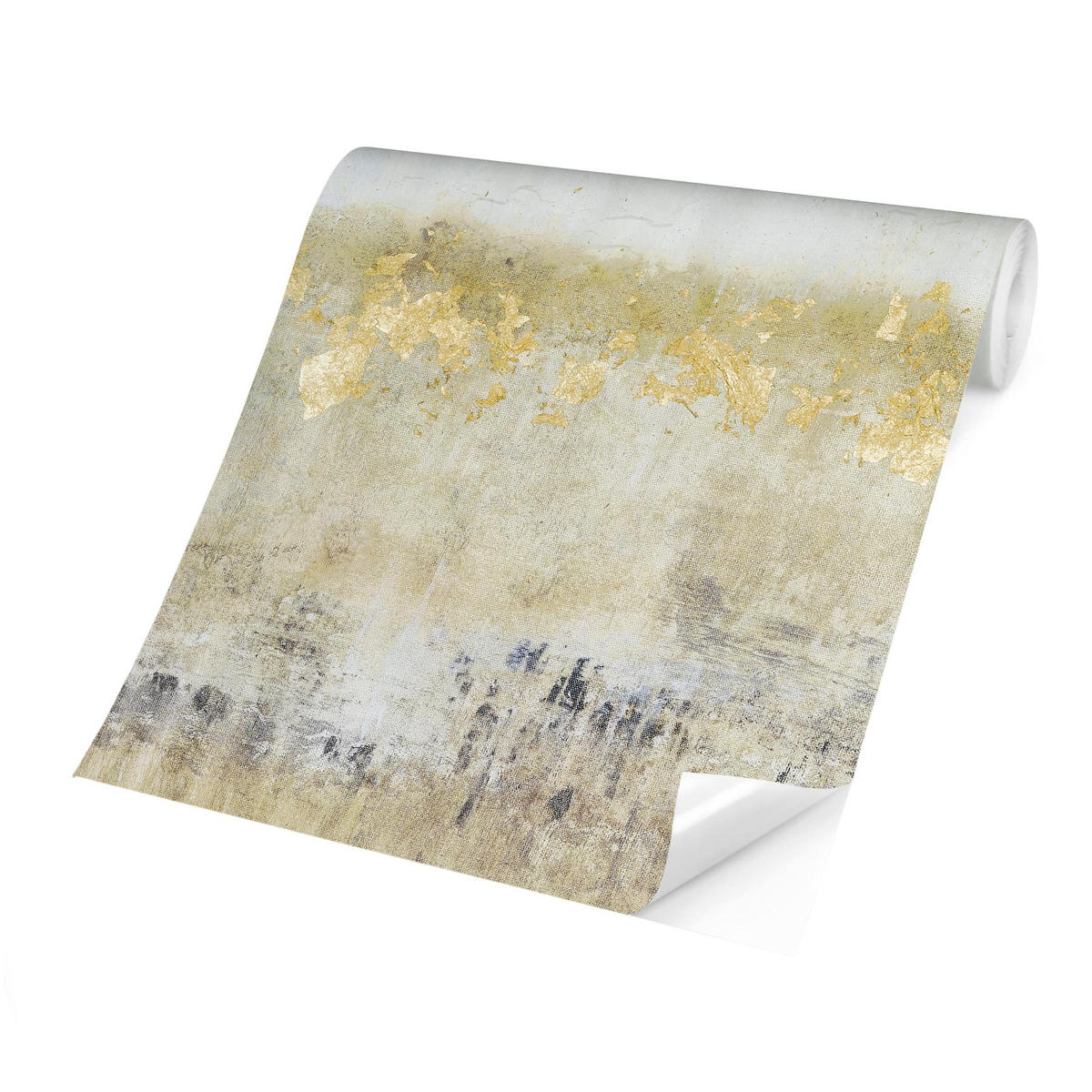 FOTOTAPETE Goldene Farbfelder I 288/288 cm - Weiß, Papier (288/288cm) - Bilderwelten