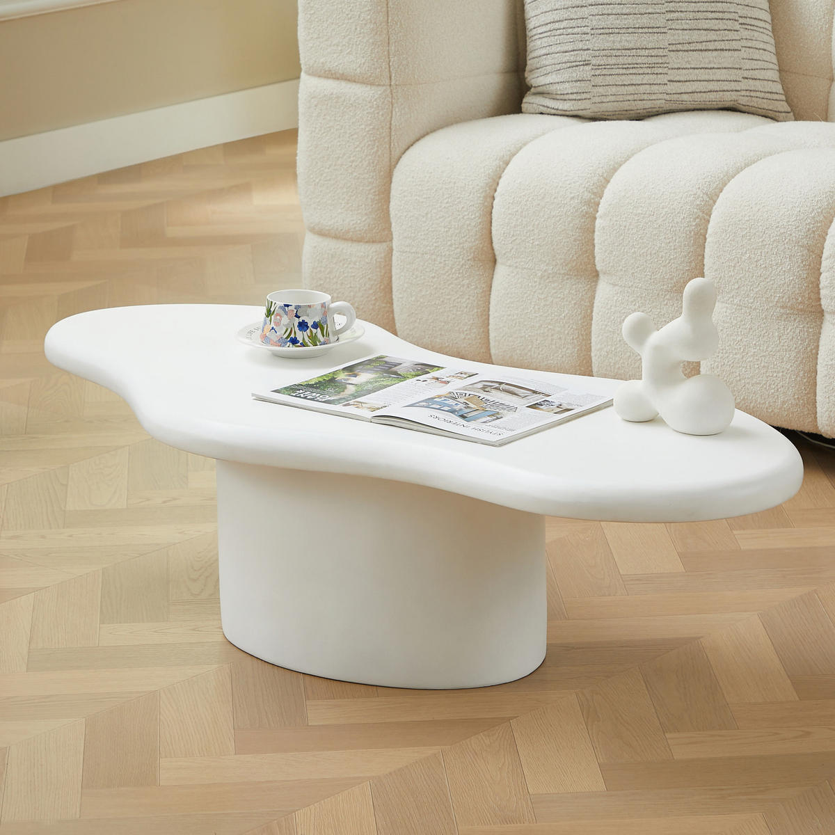 COUCHTISCH Rund Weiß 129 X 59 X 11 cm - Weiß, Metall (59/129/11cm) - Nordlys